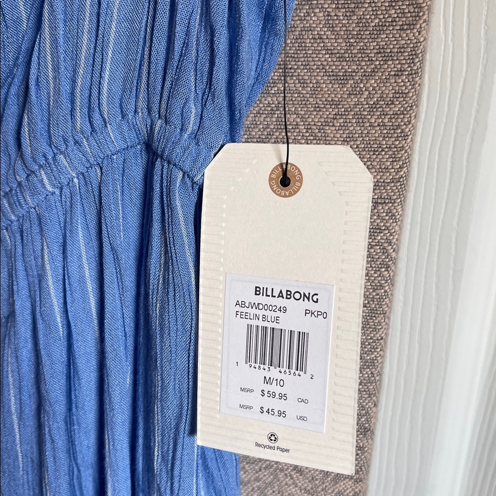 BILLABONG NWT Feelin Blue Tie Front Sundress In Blue Wink size Medium - Picture 4 of 5